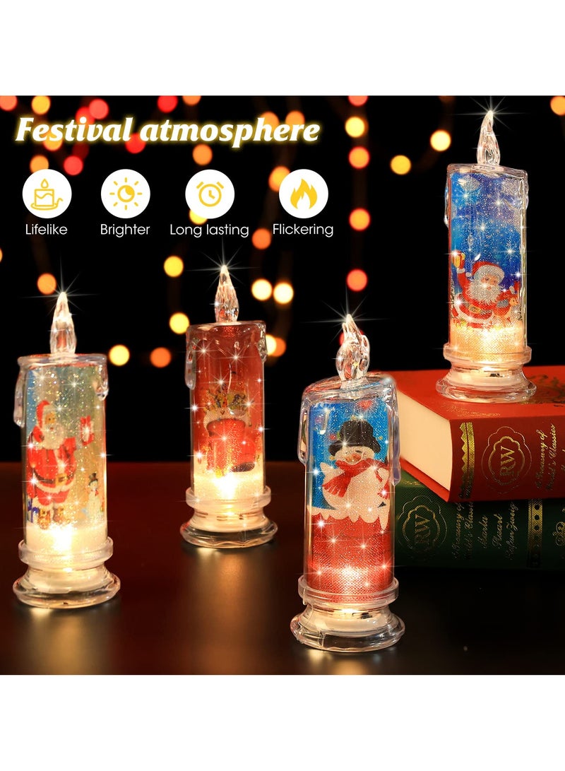 Candle Christmas Flameless LED Candle Set, Santa Claus Battery Operated 4pcs  - Image 5