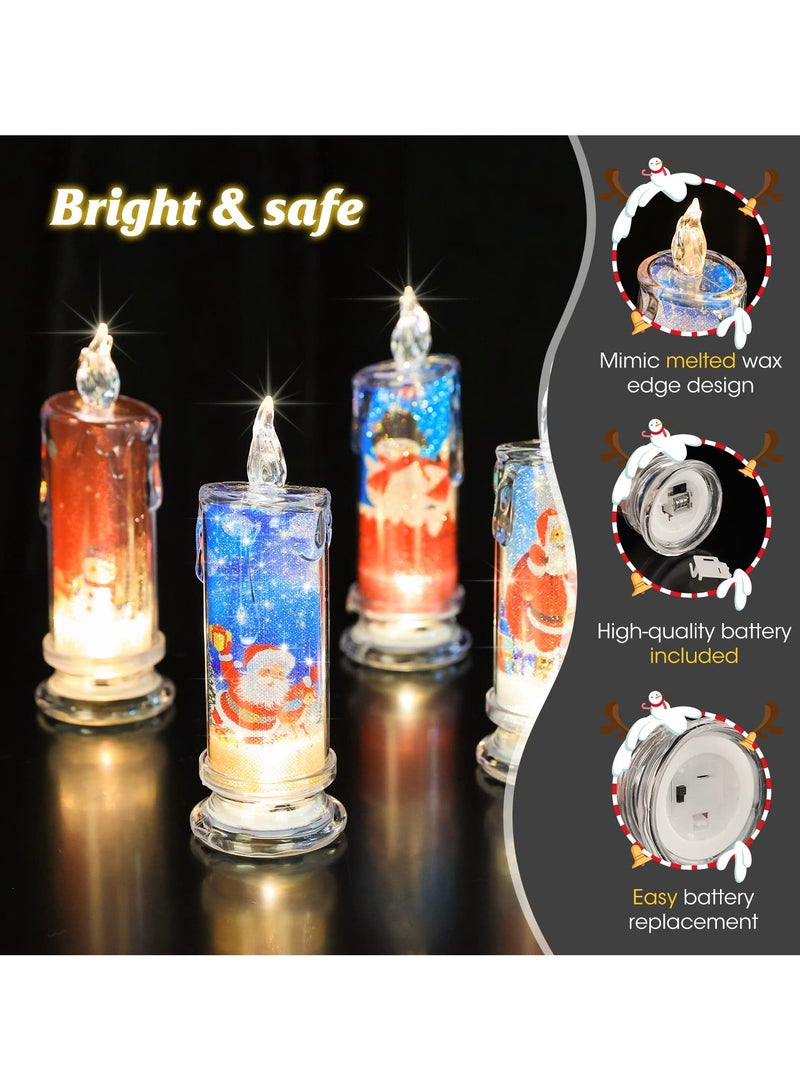 Candle Christmas Flameless LED Candle Set, Santa Claus Battery Operated 4pcs  - Image 4