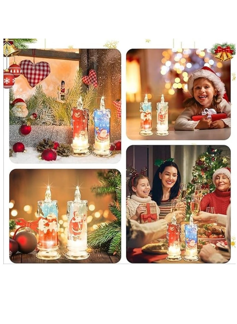 Candle Christmas Flameless LED Candle Set, Santa Claus Battery Operated 4pcs  - Image 2
