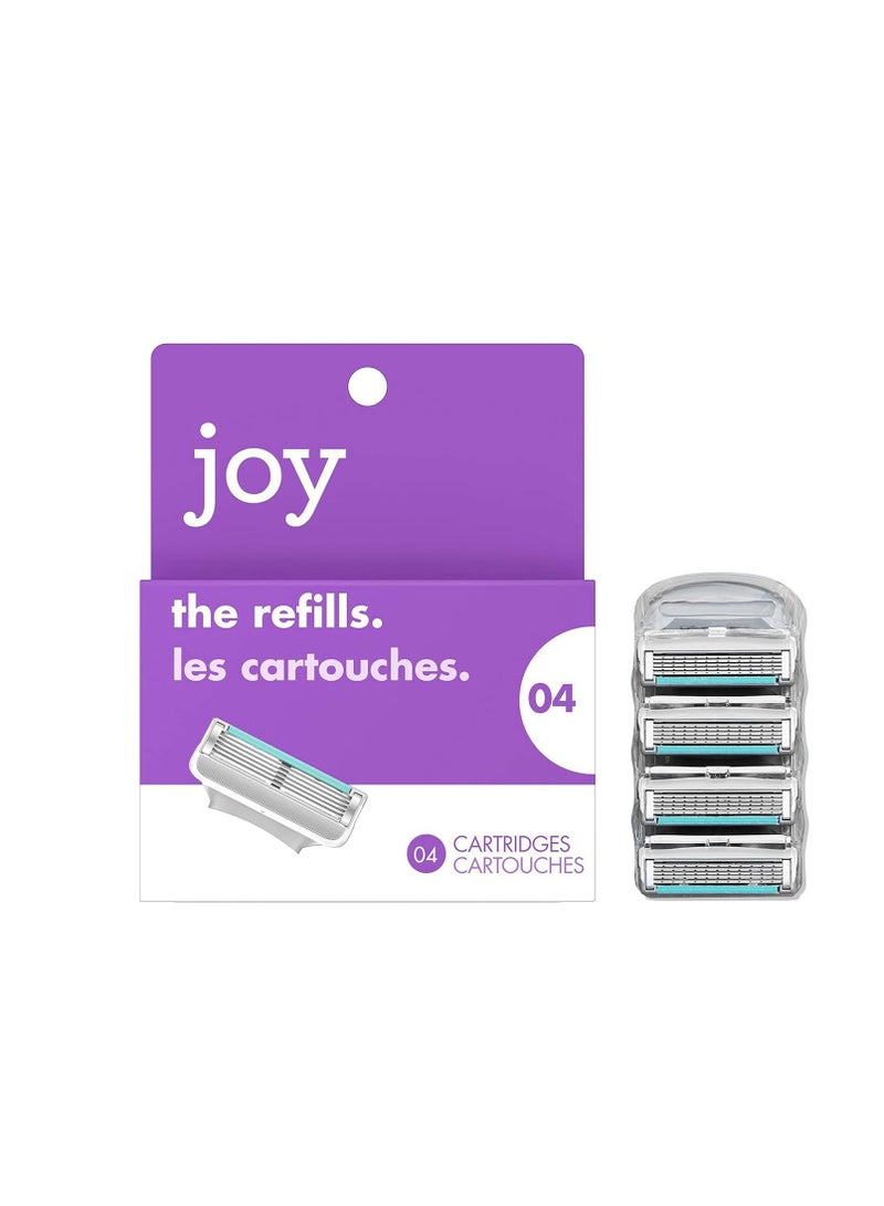 JOY Razor Blade Cartridge Refill For Women, 4 Blade Refills - Image 1