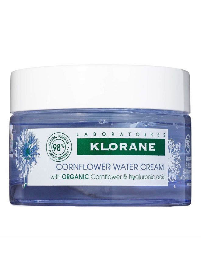Klorane كريم ماء مرطب مع زهور الذرة المزروعة عضوياً وحمض الهيالورونيك - لملء البشرة وتفتيحها - للتورم والهالات السوداء - خالي من البارابين والسيليكون - 1.6 أونصة سائلة - Image 1