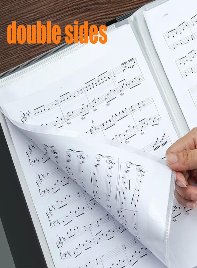 MUDOR 4 Pages Expand Sheet Music Folder for Piano, 8.5x11 inch Sheet Music Binder, 60 Pockets Capacity,Sheet Music Holder Allow Annotations,Spiral Sheet Music Binder Storage Organizer - Image 5