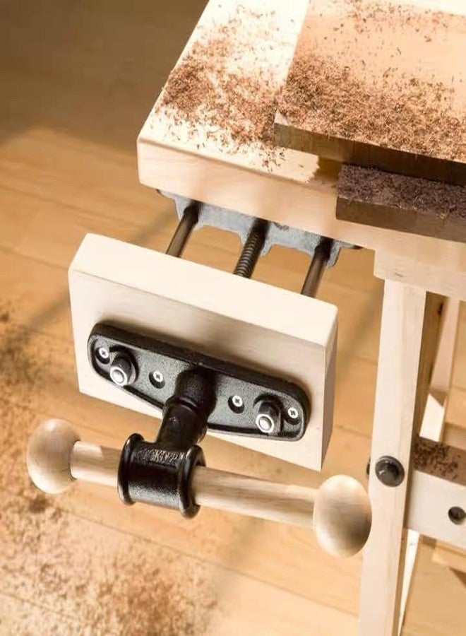 HFS(R) Woodworking Bench Vise, Heavy Duty Front Screw Vise for Workbench Chrome plating Leg Vise Hardware Woodworking (7IN) - Image 3