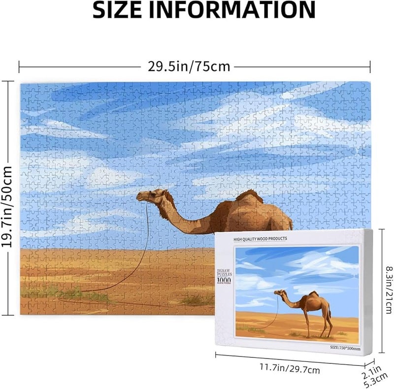 Phayah Lonely Camel 1000 Piece Jigsaw Puzzle For Adults Home Decor 29 5 X 19 7 Inches - Image 4