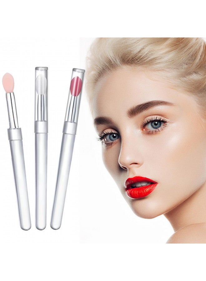 ELESDA Lip Brush, Silicone Lip Applicator Reusable 3PCS Lip Mask Applicator, Silicone Lip Brush Retractable Lip Gloss Balm Applicator Eyeshadow Lip Scrub Brush Applicator Lip Applicators Disposable - Image 1