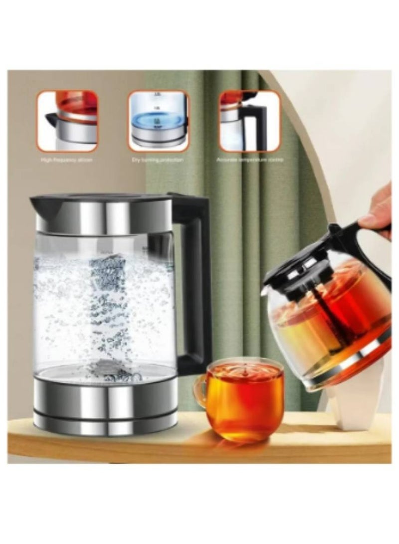 دينكس غلاية كهربائية مزدوجة 1500 واط من دينكس مع فلتر شاي قابل للازالة، غلاية سعة 1.8 لتر ووعاء شاي 1.0 لتر، ماكينة صنع شاي عالية السرعة، موزع مياه ساخن متعدد الوظائف، غلاية تربو، DX2015 - Image 4