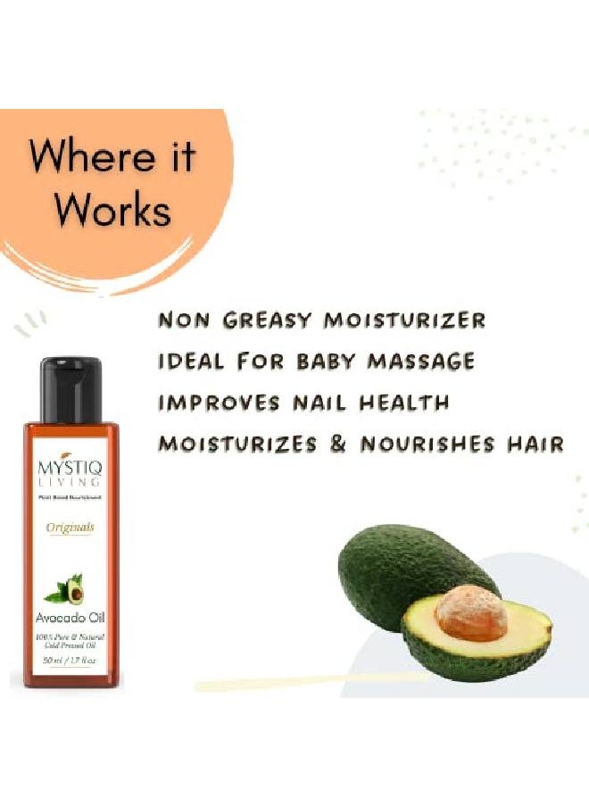 MYSTIQ LIVING Originals Avocado Oil For Hair | Cold Pressed | 100% Pure and l 50 ML  - Image 5