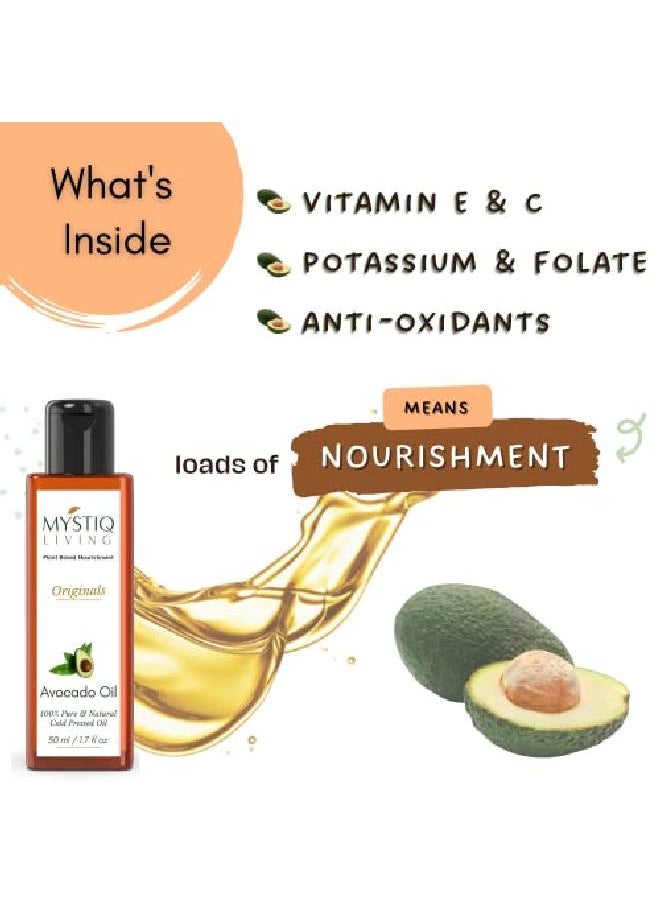 MYSTIQ LIVING Originals Avocado Oil For Hair | Cold Pressed | 100% Pure and l 50 ML  - Image 4