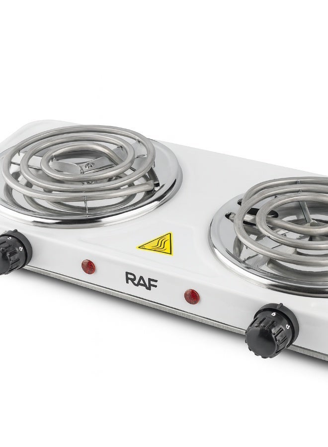 آر إيه أف موقد كهربائي مزدوج الملف من RAF، بقوة 2000 واط | موقد كهربائي مزدوج الشعلات | تسخين سريع، درجة حرارة قابلة للتعديل، حرارة موحدة، سهل التنظيف | محمول للمنزل، النزل، التخييم - طراز R-8020B - Image 2