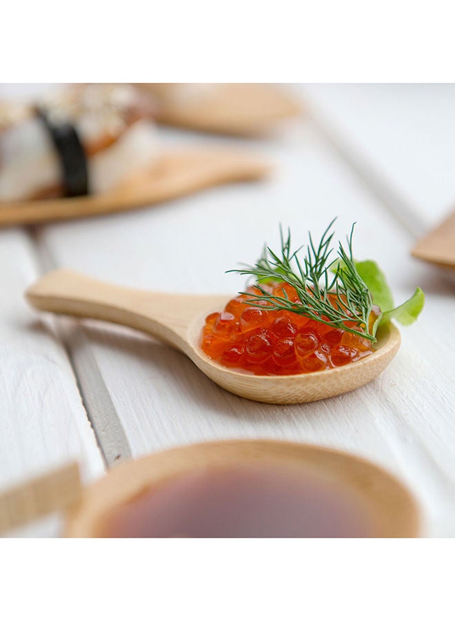 Restaurantware-3.5 Inch x 1.75 Inch Bamboo Tasting Spoons, 100 Carved Wooden Taster Spoon - Mini, Two In One, Natural Bamboo Bamboo Scoops, For Weddings Or Parties - Image 3