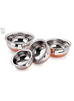 THATHERA Steel Handi Copper Bottom HandipatilaPot Biryani Punjabi Handi Set 5 Pieces Set 05115225 LTR by THATHERA  - Image 3