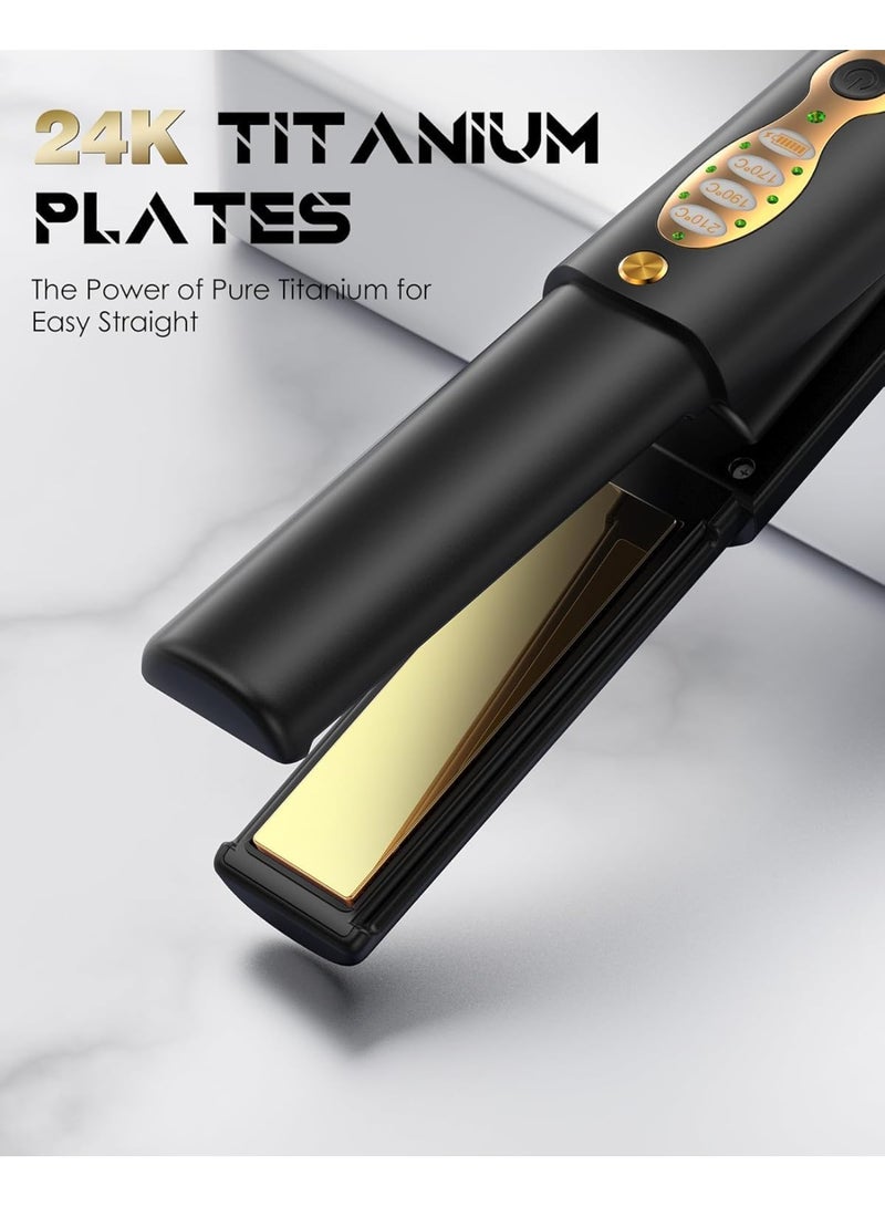 چويي مكواة لاسلكية لفرد الشعر، مكواة مسطحة للشعر، مكواة سيراميك احترافية لشعر أقل تجعدًا وأكثر لمعانًا ونعومة، أدوات تصفيف الشعر - Image 2