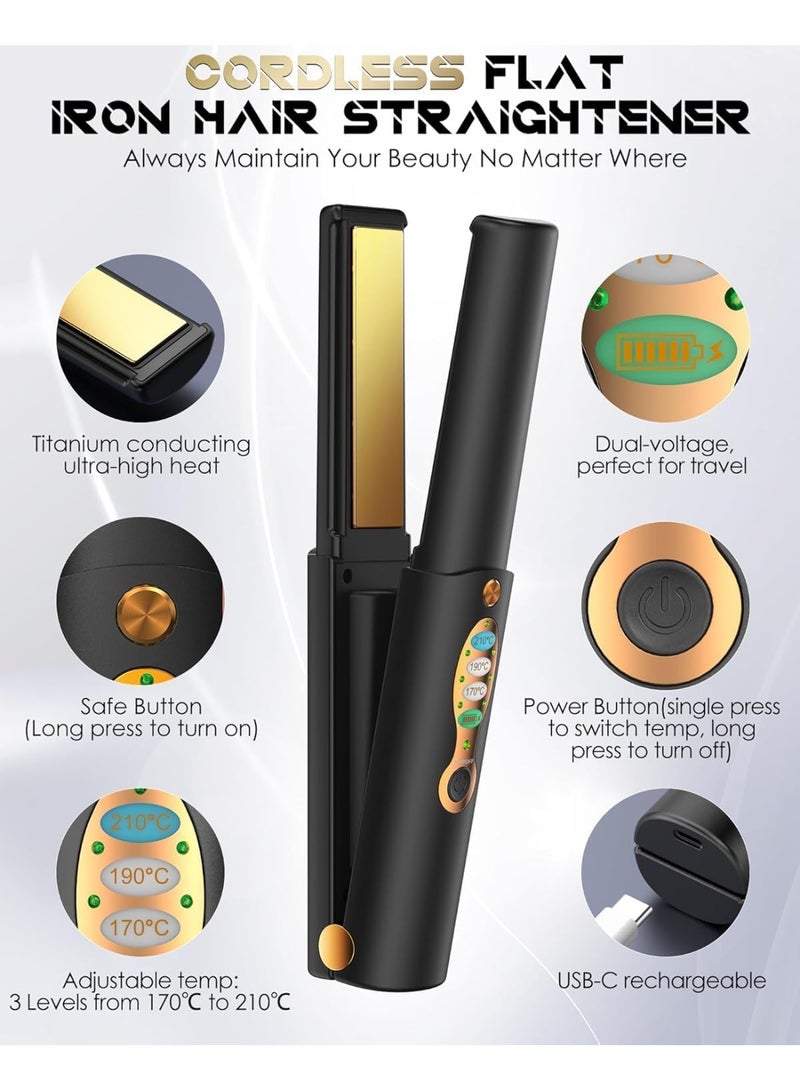 چويي مكواة لاسلكية لفرد الشعر، مكواة مسطحة للشعر، مكواة سيراميك احترافية لشعر أقل تجعدًا وأكثر لمعانًا ونعومة، أدوات تصفيف الشعر - Image 3