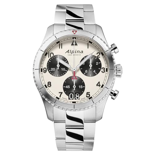 Alpina Mens Startimer Chronograph Big Date Swiss Quartz Stainless Steel Sapphire Crystal Watch 41mm - Image 1
