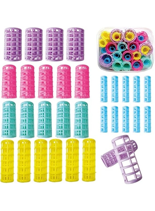 بكرات تصفيف شعر بلاستيكية - بكرات سحرية لتجعيد الشعر - 8 قطع الوان مختلفه - Image 1