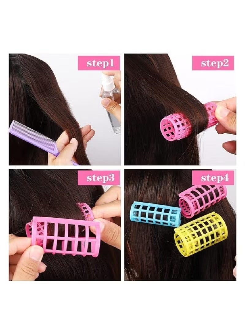 بكرات تصفيف شعر بلاستيكية - بكرات سحرية لتجعيد الشعر - 8 قطع الوان مختلفه - Image 3