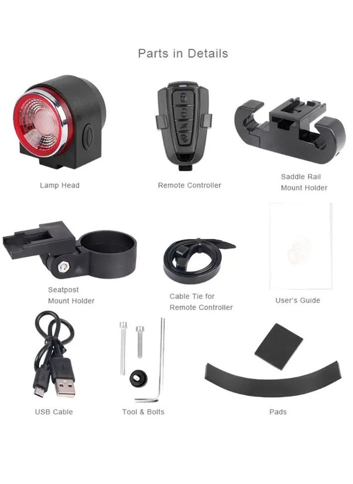 Antusi A8 Pro Antusi bicycle back light Multifunctional LED Security Alarm Lock…  - Image 3