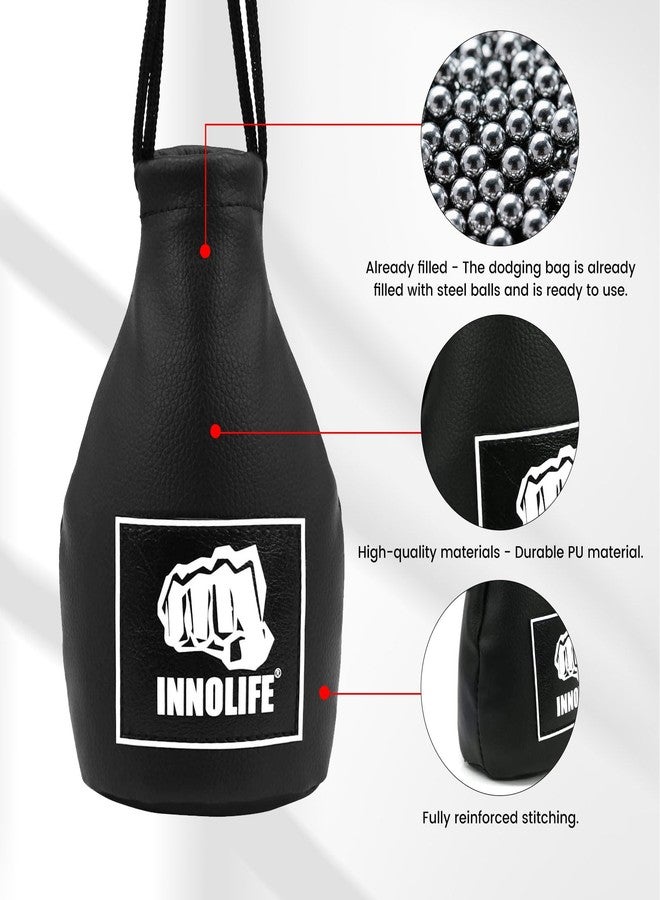 INNOLIFE Boxing Slip Bag, Boxing Dodge Hide Speed Bag Maize Ball Leather Ball for Reflex Training, Boxing, Kickboxing, MMA Pendulum Training (Filler Already Included) - Image 4