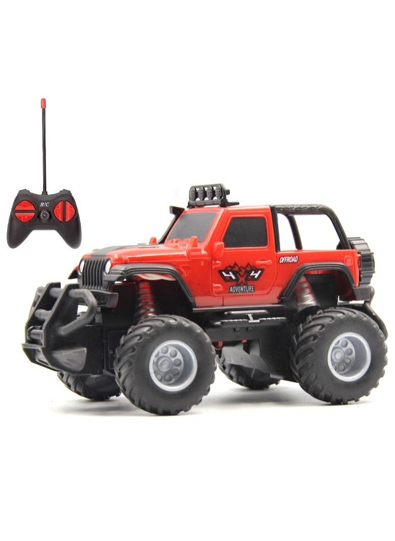 Swift 1:43 Off-Road Car Remote Control Cart, 4WD Metal Housing with Dual LED Motor, Gifts for Kids Red  - Image 1