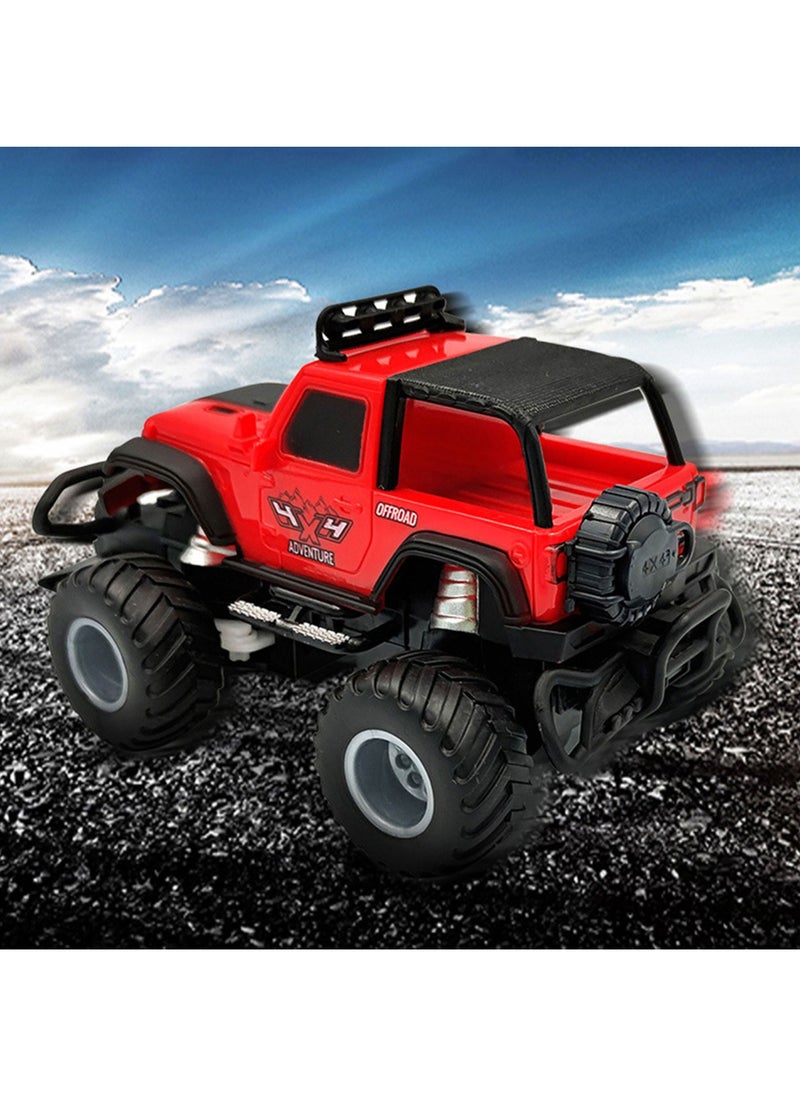 Swift 1:43 Off-Road Car Remote Control Cart, 4WD Metal Housing with Dual LED Motor, Gifts for Kids Red  - Image 2