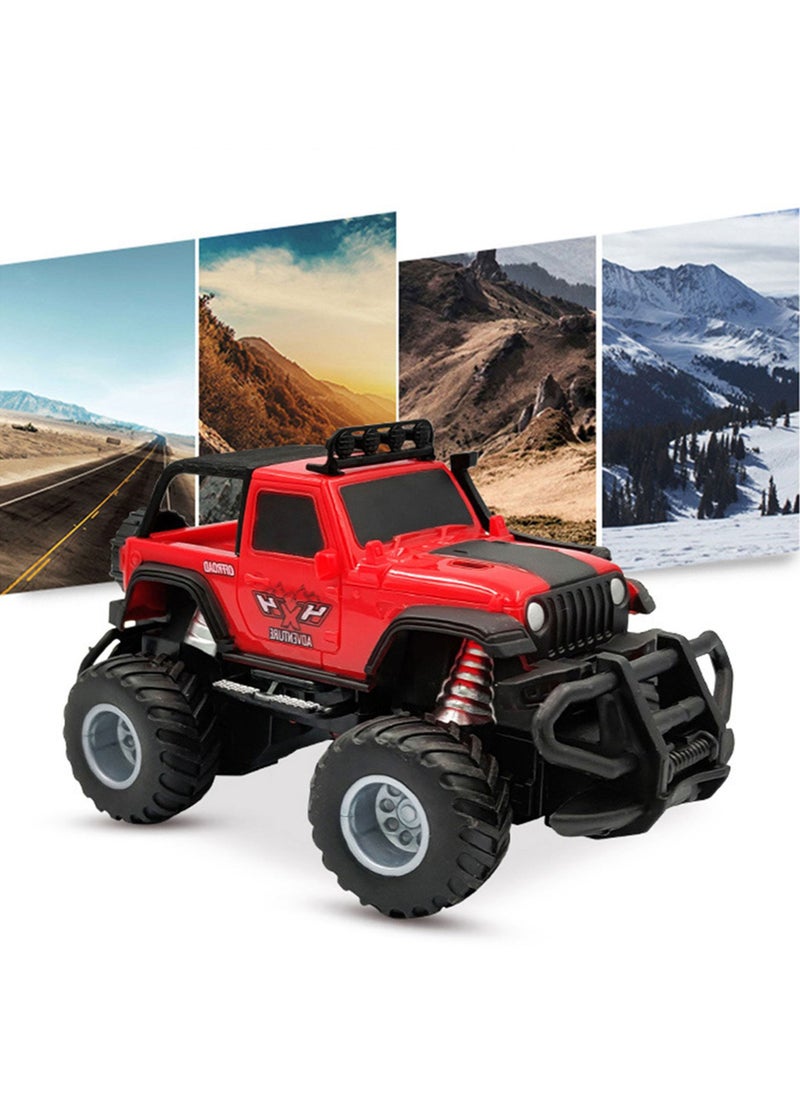Swift 1:43 Off-Road Car Remote Control Cart, 4WD Metal Housing with Dual LED Motor, Gifts for Kids Red  - Image 3