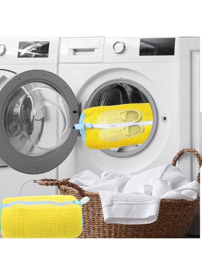 Washing machine and dryer shoe cleaning and protection bag, 39 x 19 cm - Sports shoe washing bag with a zipper for a tight seal - Custom design to increase internal friction and deep cleaning for all types and sizes of shoes. - Image 2