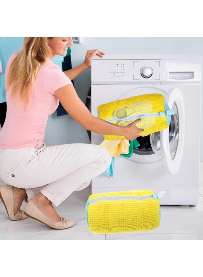 Washing machine and dryer shoe cleaning and protection bag, 39 x 19 cm - Sports shoe washing bag with a zipper for a tight seal - Custom design to increase internal friction and deep cleaning for all types and sizes of shoes. - Image 3