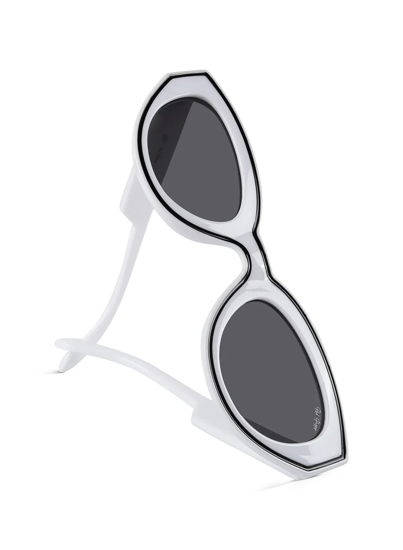 ووجلز نظارات شمسية مستطيلة بيضاء كرونون بابي حمراء