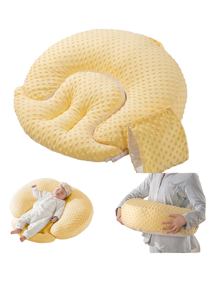 XiuWoo Detachable Baby Feeding Nursing Pillow, 2-in-1 Holding and Lying Feeding Pillow, C-shaped Design 15° Incline Feeding Pillow, Anti-spitting Arc Slope Pillow ,Provides More Support for Mother and Baby  - Image 1