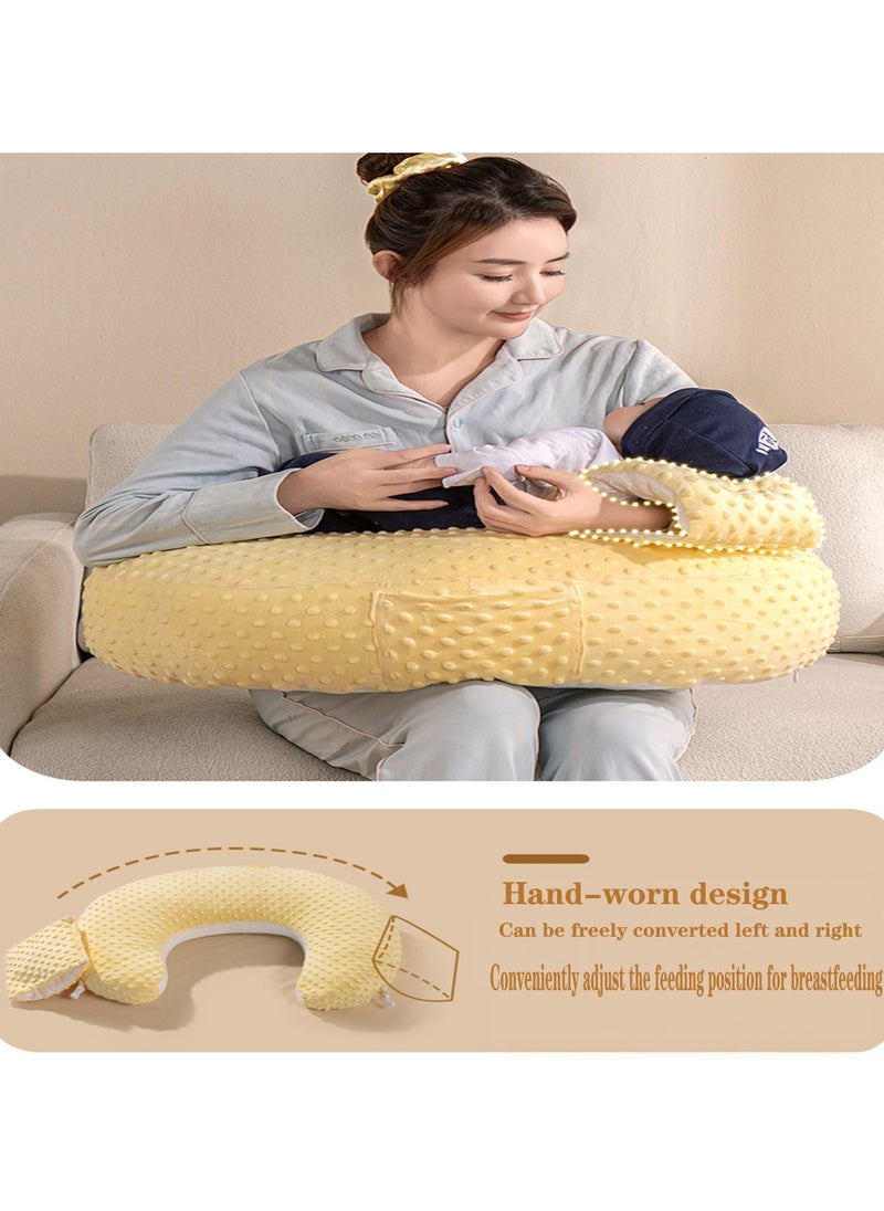XiuWoo Detachable Baby Feeding Nursing Pillow, 2-in-1 Holding and Lying Feeding Pillow, C-shaped Design 15° Incline Feeding Pillow, Anti-spitting Arc Slope Pillow ,Provides More Support for Mother and Baby  - Image 4