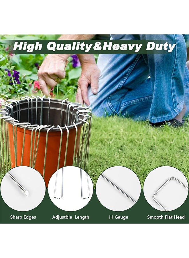 6 Inch 20 Pack Hot-dip Galvanized Landscape Staples Plant Cover Stakes 11 Gauge Tent Stakes Garden Stakes Landscaping Fabric SOD Pins Yard Stakes for Decoration Weed Barrier Fabric - Image 3