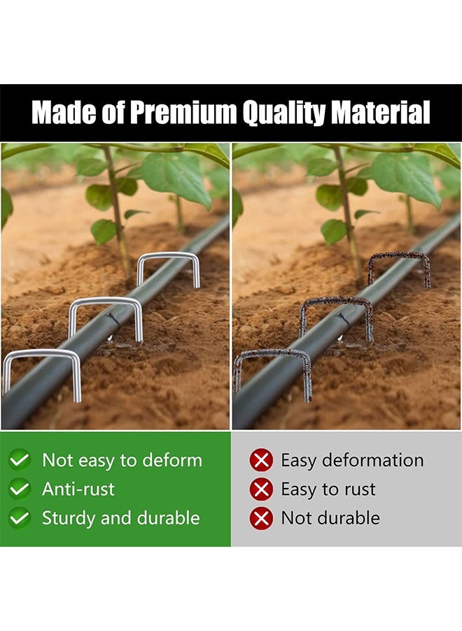 6 Inch 20 Pack Hot-dip Galvanized Landscape Staples Plant Cover Stakes 11 Gauge Tent Stakes Garden Stakes Landscaping Fabric SOD Pins Yard Stakes for Decoration Weed Barrier Fabric - Image 4