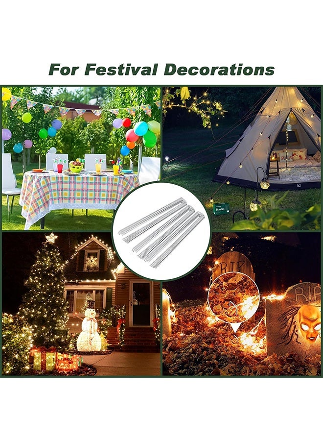 6 Inch 20 Pack Hot-dip Galvanized Landscape Staples Plant Cover Stakes 11 Gauge Tent Stakes Garden Stakes Landscaping Fabric SOD Pins Yard Stakes for Decoration Weed Barrier Fabric - Image 5