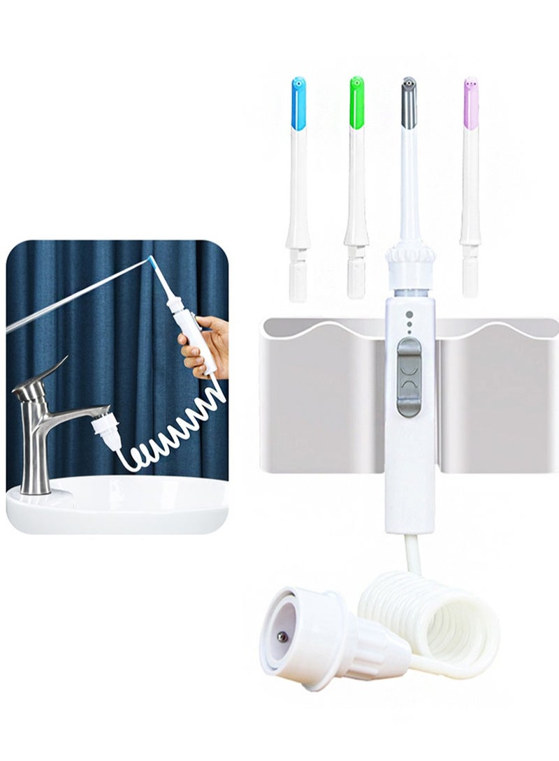 HaLunhi Oralirrigator Toothflush，Water Flosser for Family Use，Comes With 4 Nozzles, Suitable for Faucets and Showers, Non-Electric Safety, Water Pressure Oral Care Teeth Cleaning Mouthwash Device - Image 1