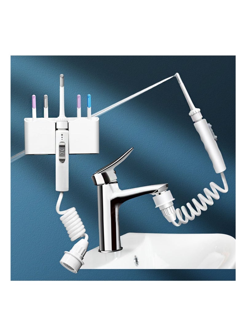 HaLunhi Oralirrigator Toothflush，Water Flosser for Family Use，Comes With 4 Nozzles, Suitable for Faucets and Showers, Non-Electric Safety, Water Pressure Oral Care Teeth Cleaning Mouthwash Device - Image 3