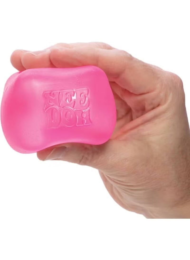 NeeDoh Nice Cube -Sensory Squeeze Toy with Super Solid Squish - 2.25" Cube - Pink - Image 3