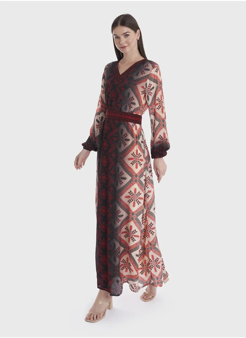 كشخة Viscose Printed Jalabiya