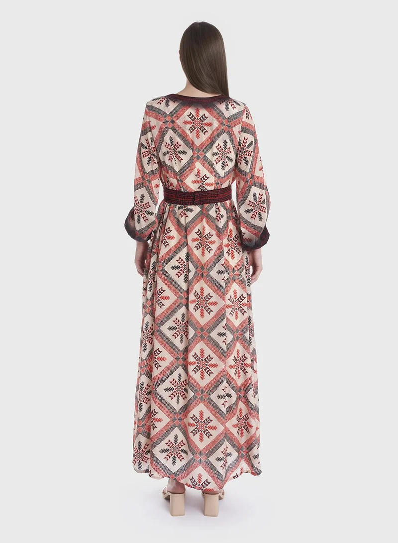 KASHKHA Viscose Printed Jalabiya