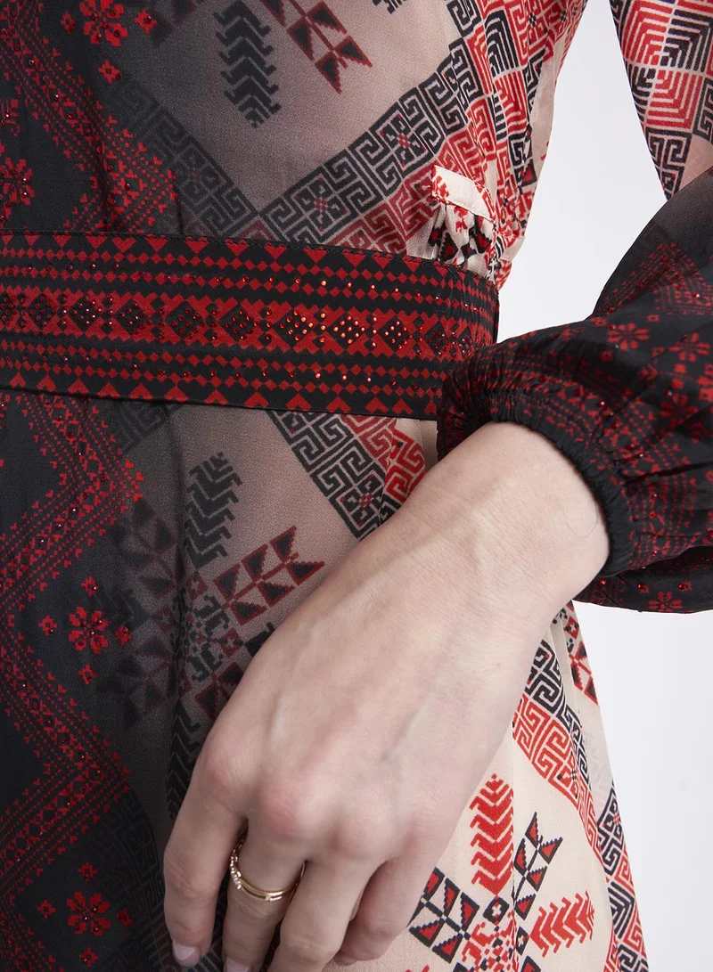 KASHKHA Viscose Printed Jalabiya