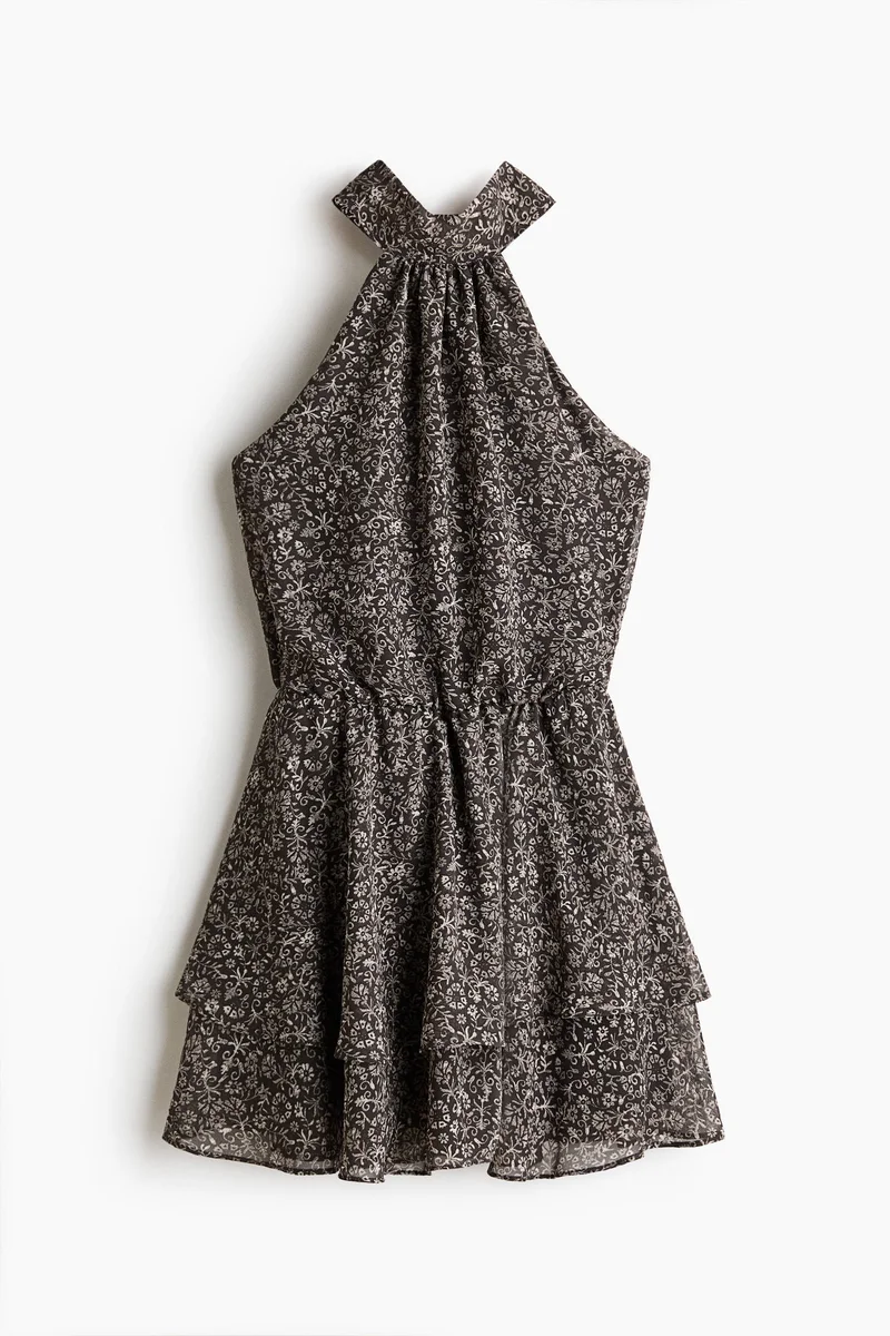 اتش اند ام فستان من الشيفون بياقة هالتر