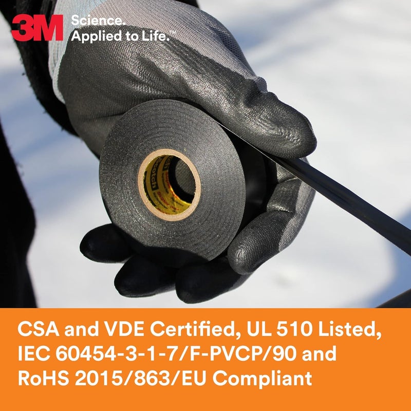 Scotch  شريط كهربائي فائق 3M Super33+ (أسود، 3/4 بوصة × 66 بوصة) - Image 5