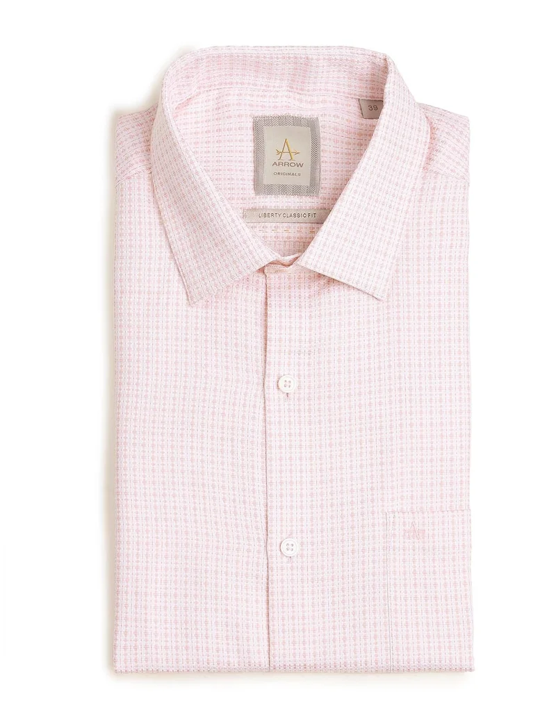 Arrow Pink Textured Italian Elegance Shirt for Men | Best Price UAE