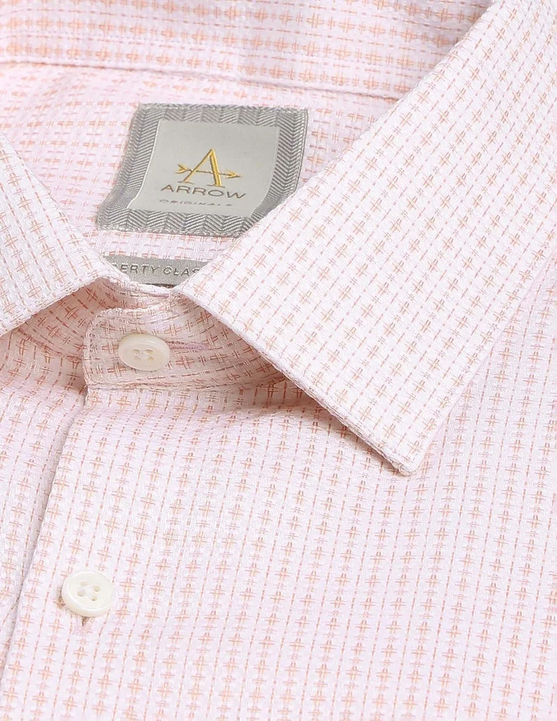 Arrow Pink Textured Italian Elegance Shirt for Men | Best Price UAE