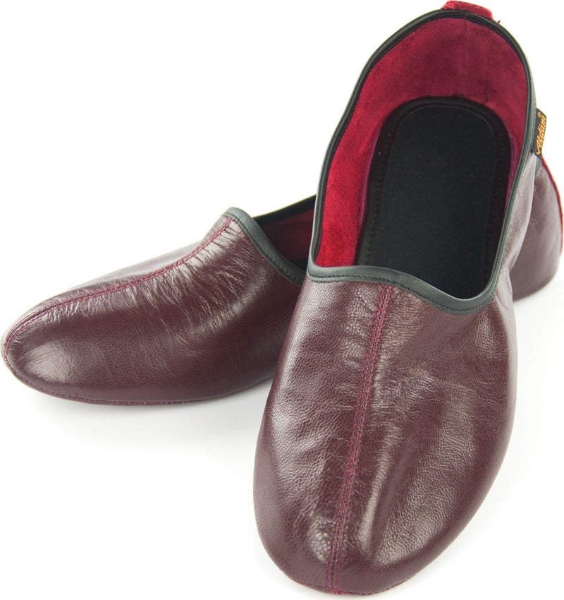 İhvan Leather Hajj Umrah Tawaf and Home Shoes Claret Red  - Image 2