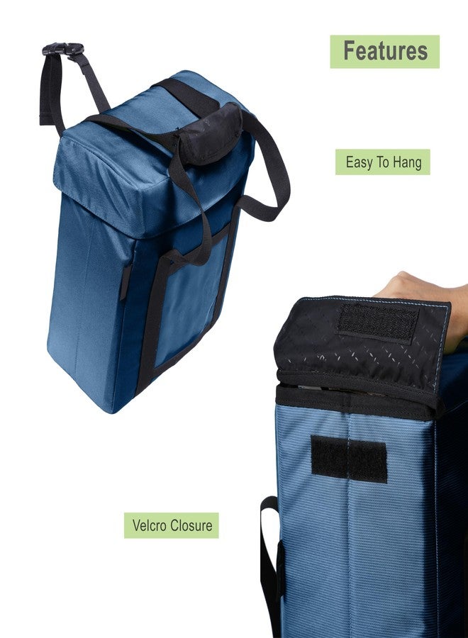 Insular Polyester Daily Milk and Grocery Bag | Store Milk, Fruits, Vegetables | Can Latch Outside The Door (Large,Navy-Blue), Casual - Image 5