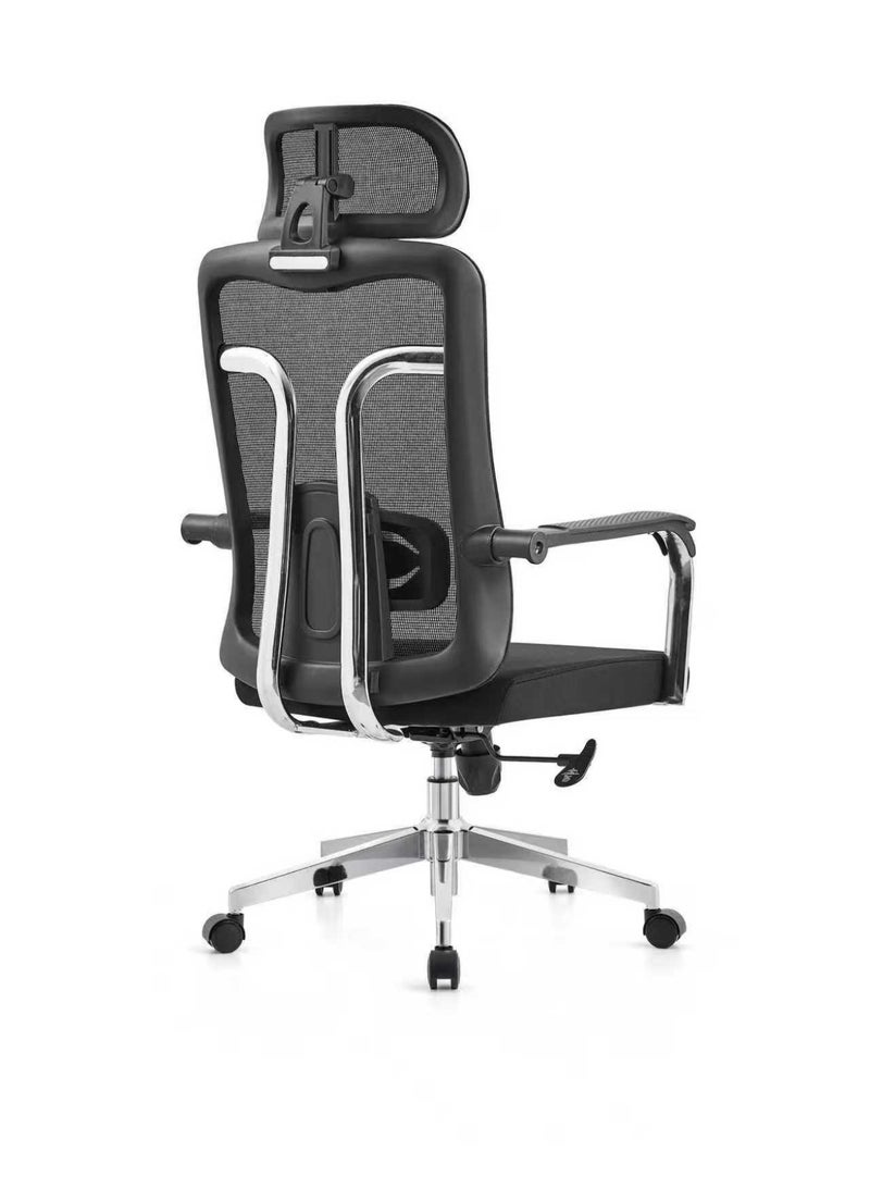 نَدْ مَفْرُوشَات كرسي إسفنجي شبكي مريح ذو ظهر مرتفع - أسود | مثالي للمكتب أو المنزل أو مكتب الدراسة أو الألعاب - Image 3