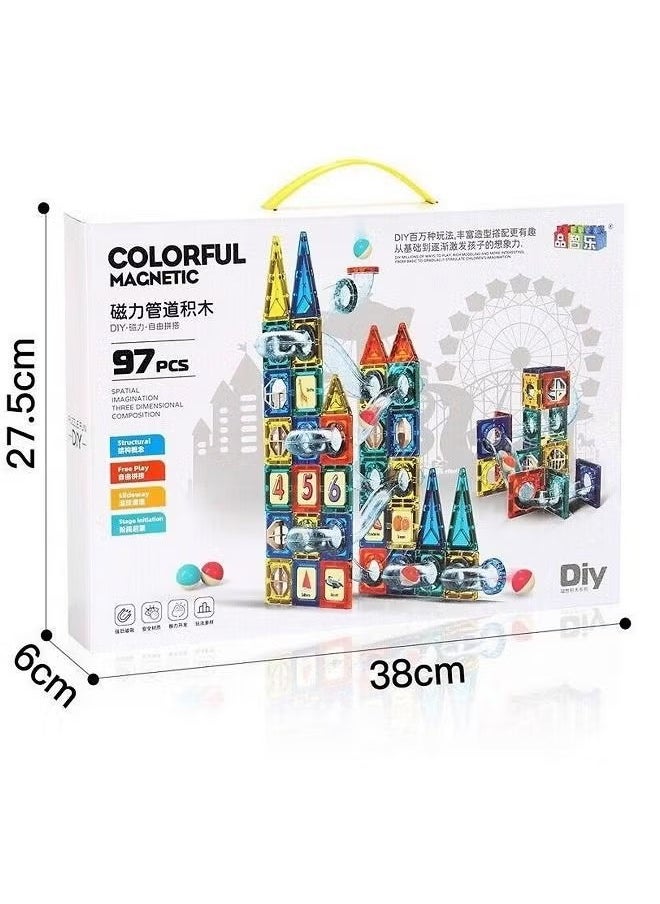 Generic Magnetic Building Set for Kids - 97 pcs Magnet Blocks Toys Learning Educational  - Image 1