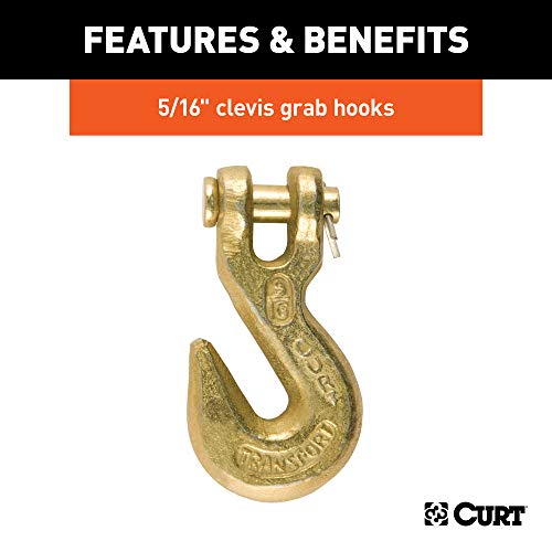 CURT 80308 25-Foot Transport Binder Chain, 5/16-Inch Clevis Hooks, 18,800 lbs Break Strength, Load Tie-Down, Trailer, Flatbed - Image 5