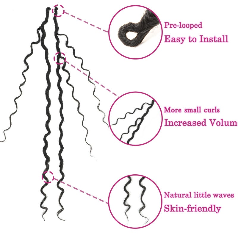 SAMBRAID 8 Packs Goddess Faux Locs Crochet Hair for Black Women, Long Goddess Locs Crochet Hair, Boho Style Locs, River Hair with Curly Ends (22Inch, T30#, 8Packs) - Image 3