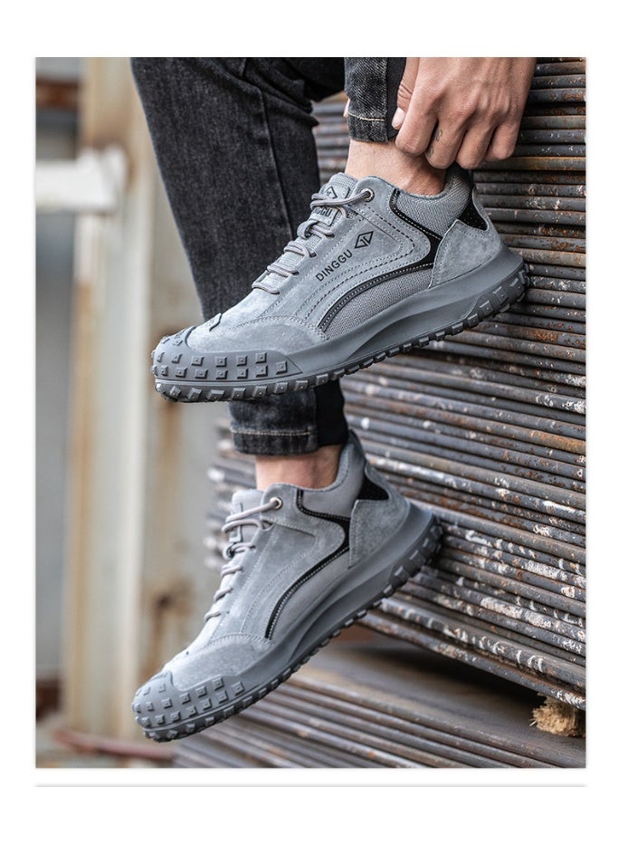 أحذية رجالية ذات أصابع فولاذية وخفيفة الوزن وآمنة ومريحة ومقاومة للثقب وأحذية عمل غير قابلة للتدمير وأحذية رياضية أنيقة. - Image 1